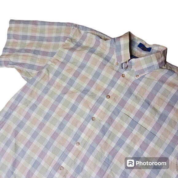 Pendleton Men's Large Multi Color Plaid Short Sleeve Button Front‎ Shirt Cotton - Picture 1 of 5